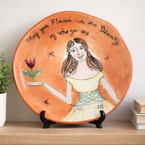 Julia Junkin Inspirational Affirmation Quote Art Plate Decor Vintage 11” Inches